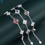 Lắc tay bạc nữ cỏ 4 lá đính đá đẹp LTN0444 - Trang Sức TNJ