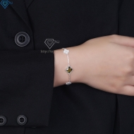 Lắc tay bạc nữ cỏ 4 lá đính đá đẹp LTN0444 - Trang Sức TNJ