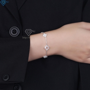 Lắc tay bạc nữ cỏ 4 lá đính đá đẹp LTN0444 - Trang Sức TNJ