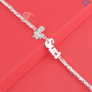 Lắc bạc cho bé khắc tên hình con ngựa LTT0201- Trang Sức TNJ