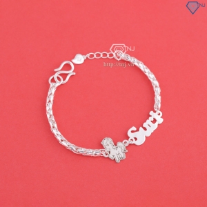 Lắc bạc cho bé khắc tên hình con ngựa LTT0201- Trang Sức TNJ