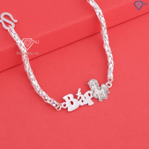 Lắc tay bạc cho bé khắc tên hình con ngựa LTT0202- Trang Sức TNJ
