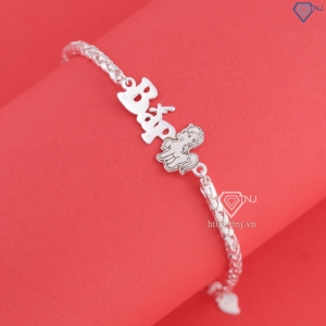 Lắc tay bạc cho bé khắc tên hình con ngựa LTT0202- Trang Sức TNJ