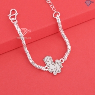 Lắc tay bạc cho bé khắc tên hình con ngựa LTT0203- Trang Sức TNJ