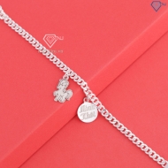 Lắc bạc cho bé dây mắt xích khắc tên hình con ngựa LTT0204