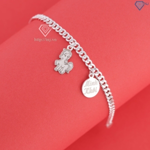Lắc bạc cho bé dây mắt xích khắc tên hình con ngựa LTT0204