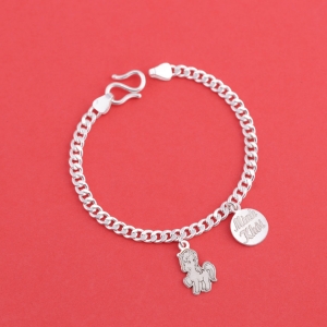 Lắc bạc cho bé dây mắt xích khắc tên hình con ngựa LTT0204