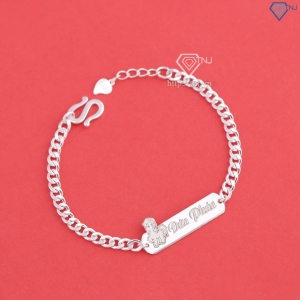 Lắc bạc cho bé khắc tên hình con ngựa đẹp LTT0205 - Trang Sức TNJ