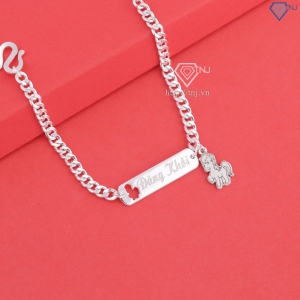 Lắc bạc cho bé khắc tên theo yêu cầu hình con ngựa LTT0206