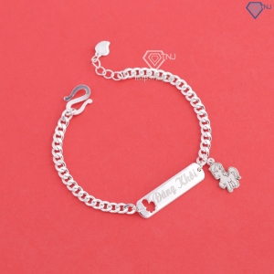 Lắc bạc cho bé khắc tên theo yêu cầu hình con ngựa LTT0206