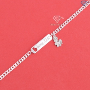 Lắc bạc cho bé khắc tên theo yêu cầu hình con ngựa LTT0206