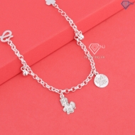 Lắc chân bạc cho bé hình con ngựa khắc tên LTT0207