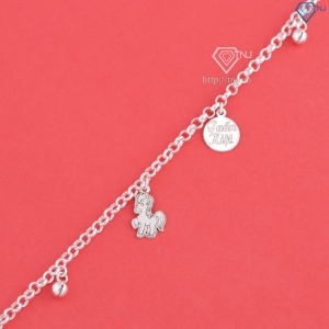 Lắc chân bạc cho bé hình con ngựa khắc tên LTT0207