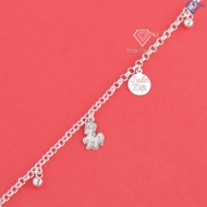 Lắc chân bạc cho bé hình con ngựa khắc tên LTT0207