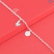 Lắc chân bạc cho bé hình con ngựa khắc tên LTT0208 - Trang Sức TNJ