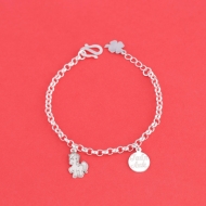 Lắc chân bạc cho bé hình con ngựa khắc tên LTT0208