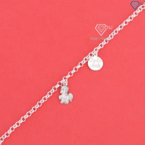 Lắc chân bạc cho bé hình con ngựa khắc tên LTT0208 - Trang Sức TNJ