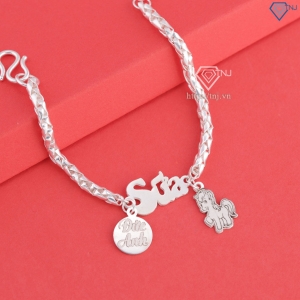 Lắc bạc cho bé khắc tên và con giáp theo yêu cầu LTT0209