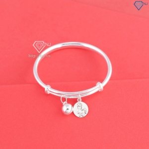 Lắc chân bạc dạng kiềng cho bé sơ sinh khắc tên hình con ngựa LTT0210