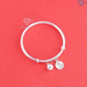 Lắc chân bạc dạng kiềng cho bé sơ sinh khắc tên hình con ngựa LTT0210