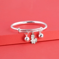 Lắc bạc dạng kiềng cho bé sơ sinh khắc tên hình con ngựa LTT0211