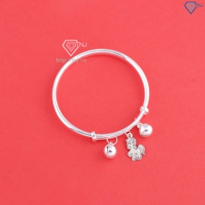 Lắc bạc dạng kiềng cho bé sơ sinh khắc tên hình con ngựa LTT0211