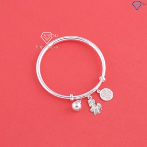 Lắc bạc dạng kiềng cho bé sơ sinh khắc tên hình con ngựa LTT0212