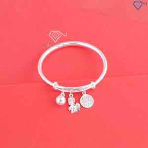 Lắc bạc dạng kiềng cho bé sơ sinh khắc tên hình con ngựa LTT0212