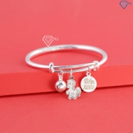 Lắc bạc dạng kiềng cho bé sơ sinh khắc tên hình con ngựa LTT0212