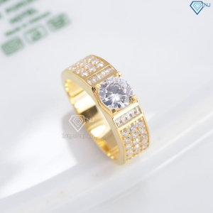 Nhẫn nam bạc xi mạ vàng 18k bản nhỏ NNA0790-XV Trang sức TNJ