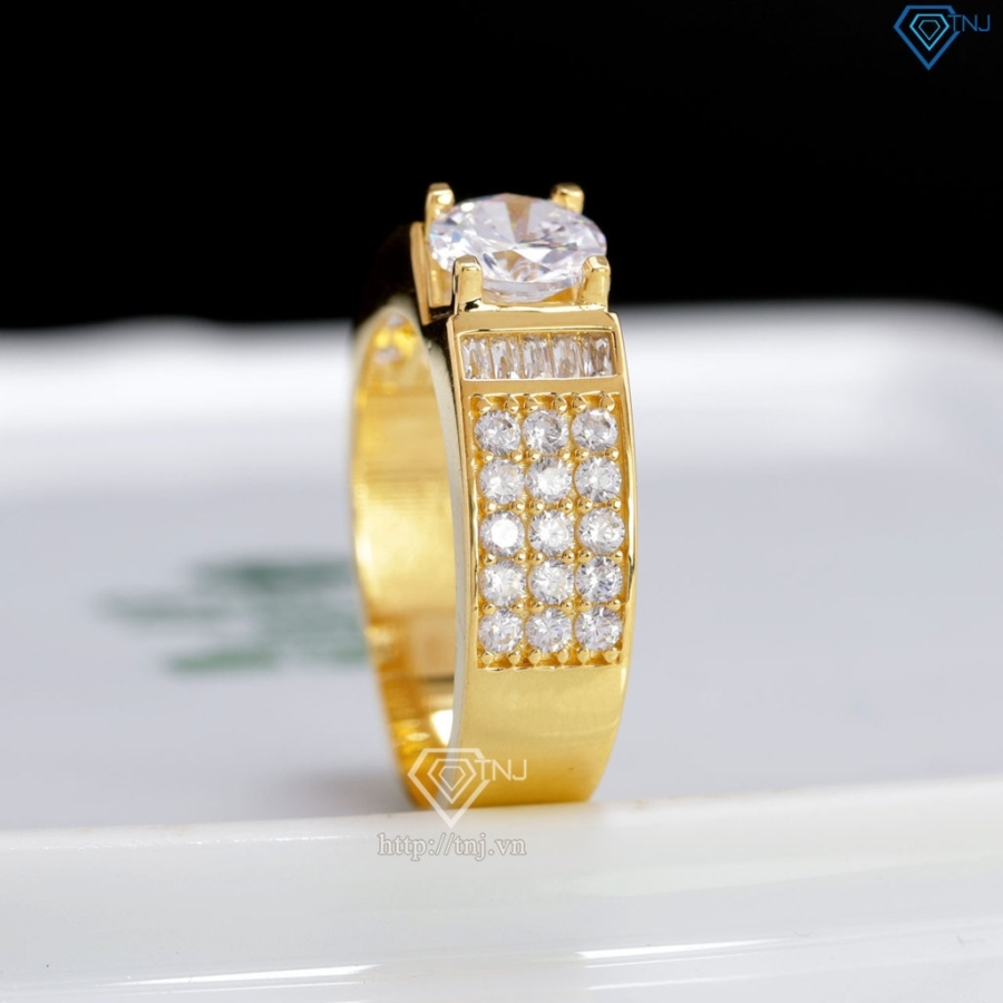Nhẫn nam bạc xi mạ vàng 18k bản nhỏ NNA0790-XV Trang sức TNJ