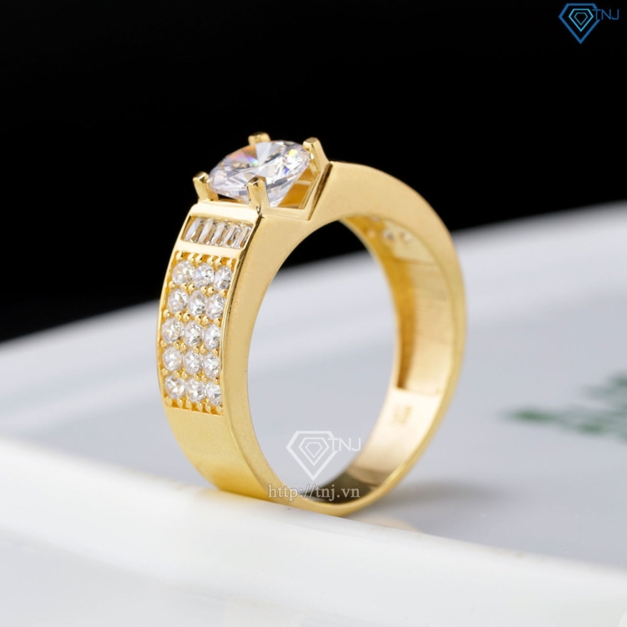 Nhẫn nam bạc xi mạ vàng 18k bản nhỏ NNA0790-XV Trang sức TNJ