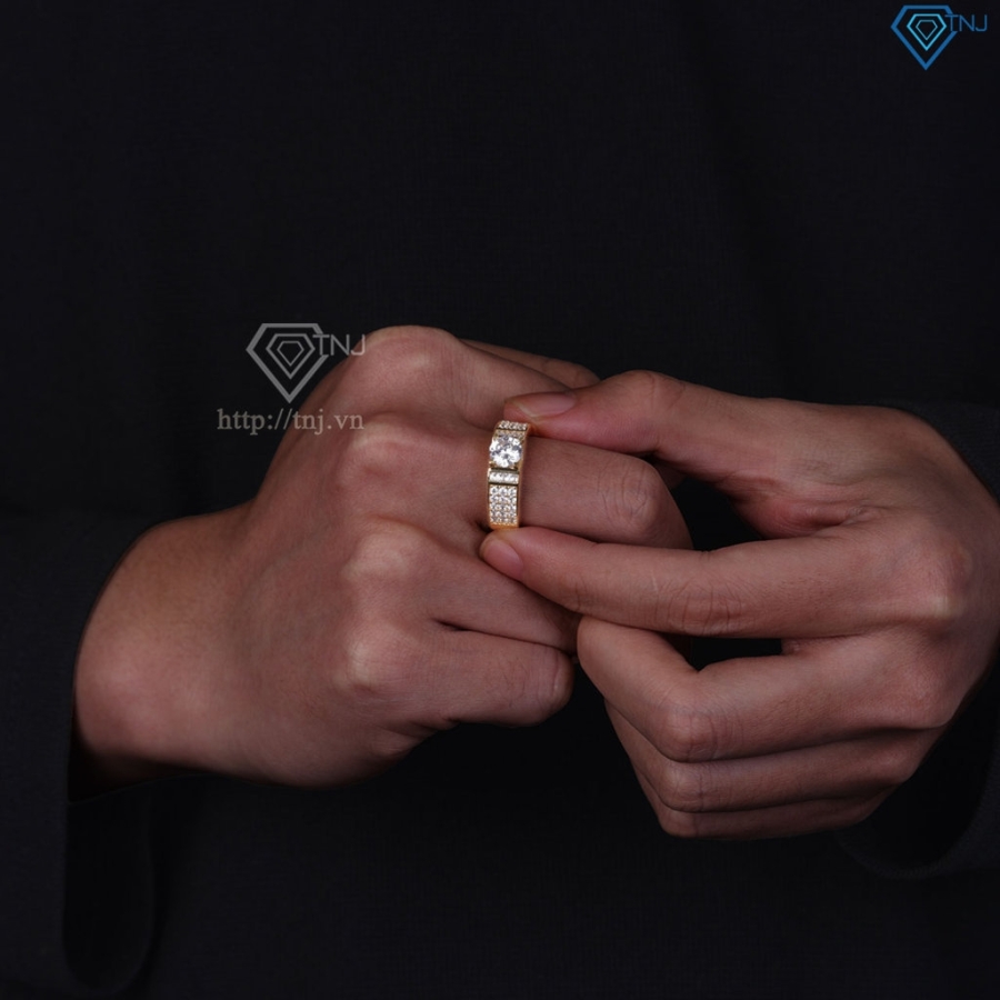 Nhẫn nam bạc xi mạ vàng 18k bản nhỏ NNA0790-XV Trang sức TNJ