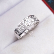 Nhẫn nam kim tiền đính kim cương Moissanite 6.0mm -NNAM0251