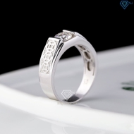 Nhẫn nam kim tiền đính kim cương Moissanite 6.0mm -NNAM0251