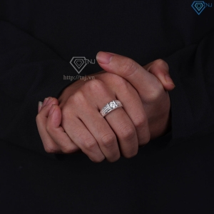 Nhẫn nam kim tiền đính kim cương Moissanite 6.0mm -NNAM0251