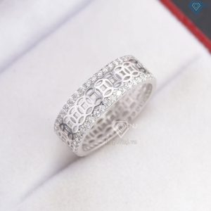 Nhẫn nam kim tiền dạng tròn đính full kim cương Moissanite NNAM0252