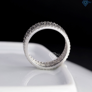 Nhẫn nam kim tiền dạng tròn đính full kim cương Moissanite NNAM0252