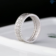 Nhẫn nam kim tiền dạng tròn đính full kim cương Moissanite NNAM0252