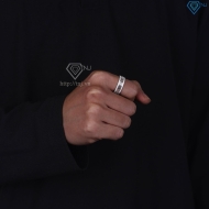 Nhẫn nam kim tiền dạng tròn đính full kim cương Moissanite NNAM0252