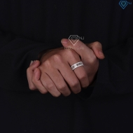 Nhẫn nam kim tiền dạng tròn đính full kim cương Moissanite NNAM0252