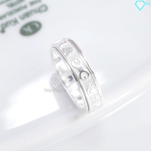 Nhẫn bạc nam Om Mani Padme Hum xoay bản nhỏ NNA0883 - Trang sức TNJ