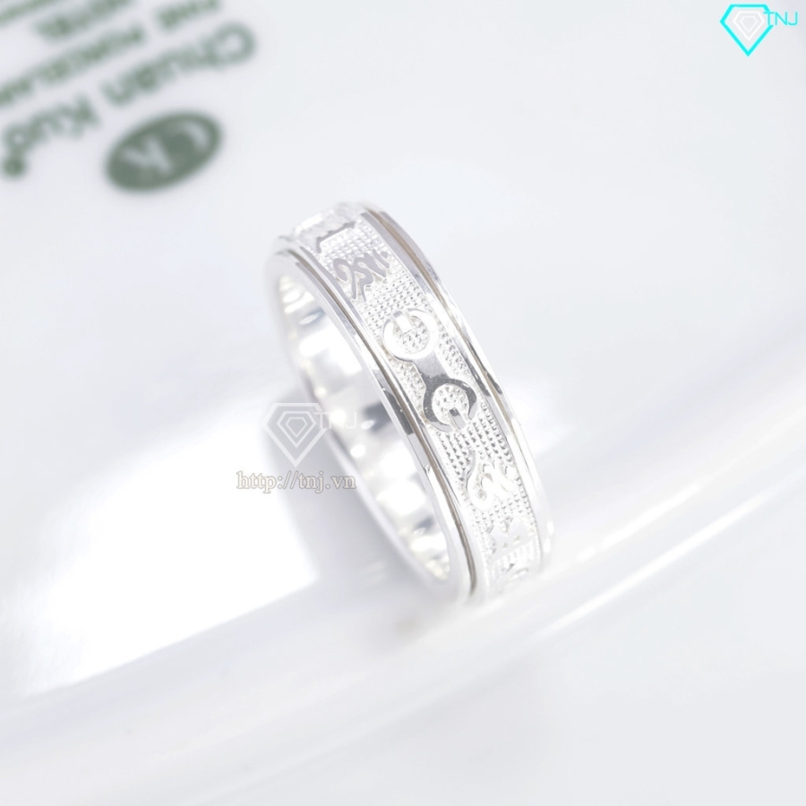 Nhẫn bạc nam Om Mani Padme Hum xoay bản nhỏ NNA0883 - Trang sức TNJ