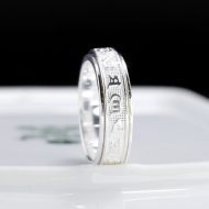 Nhẫn bạc nam Om Mani Padme Hum xoay bản nhỏ NNA0883 - Trang sức TNJ