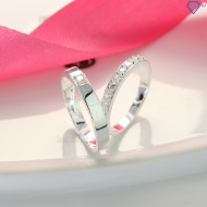 Nhẫn đôi bạc nhẫn cặp bạc đẹp đơn giản tinh tế ND0135