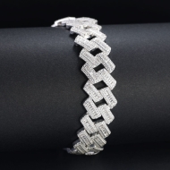 Lắc tay Cuban bạc cao cấp phiên bản 17mm LTA0232