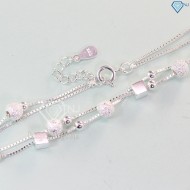 Lắc tay bạc nữ khối lập phương và vòng bi bạc LTN0097 - Trang sức TNJ