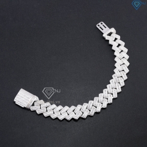 Lắc tay Cuban bạc cao cấp phiên bản 17mm LTA0232