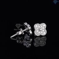 Bông tai bạc nam hình cỏ 4 lá đính đá BTA0117 - Trang Sức TNJ