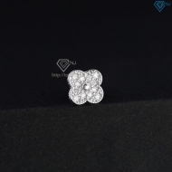 Bông tai bạc cỏ 4 lá đính full kim cương Moissanite BTAM0040